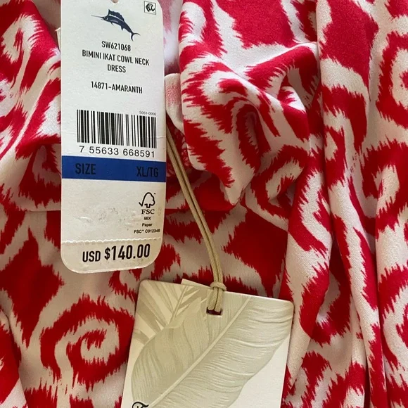 Tommy Bahama Hot Pink and White Ikat Mini Dress - Picture 3 of 3